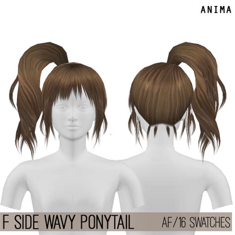 Female Side Wavy Ponytail Hair For The Sims 4 By Anima Spring4sims