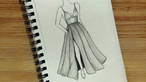Uzun Elbise Çizimi 💃 Moda Tasarım Çizimleri Youtube