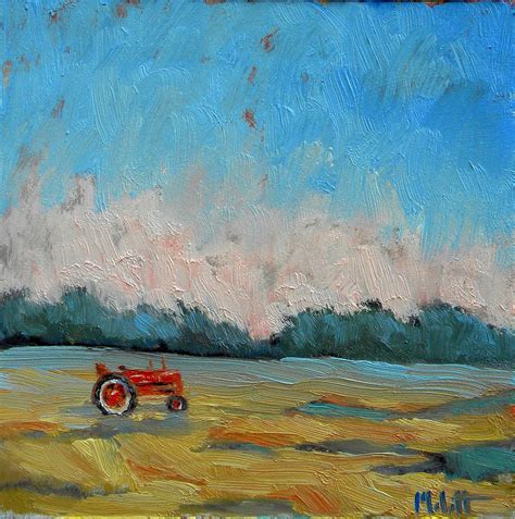 Heidi Malott Original Paintings Red Tractor Painting