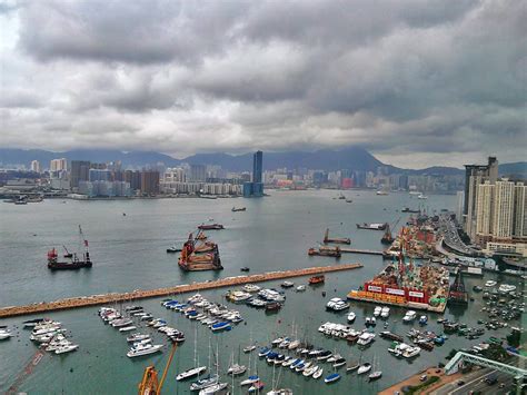 Victoria Harbour From Above The Excelsior Causeway Bay Hong Kong