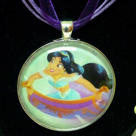Jasmine Pendants Necklace Disney Princess Three Different Etsy