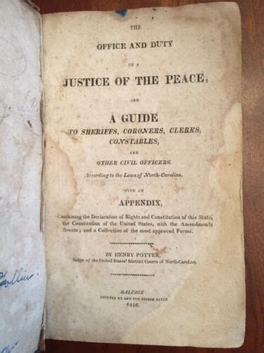 The Office And Duty Of A Justice Of The Peace And A Guide To Sheriffs