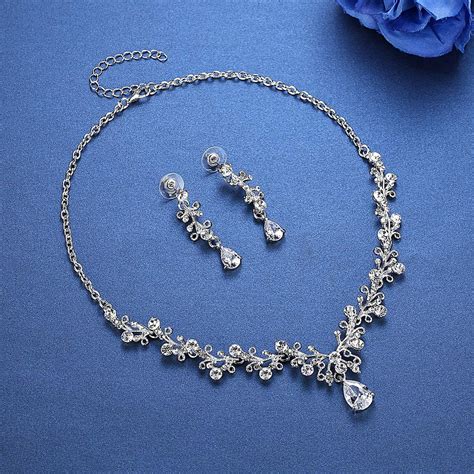 Ho vissuto solo il bello del mio matrimonio! Parure di gioielli Gioielli mecresh Clear AAA Collana e ...