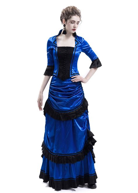 Blue Victorian Bustle Dress D3026 D Roseblooming Victorian Ball