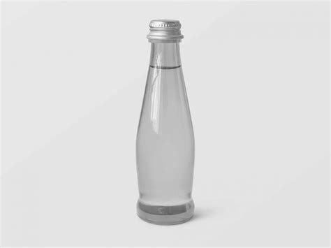 Free Small Glass Water Bottle Mockup Psd