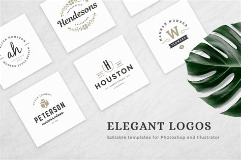 Elegant Logos Bundle On Yellow Images Creative Store