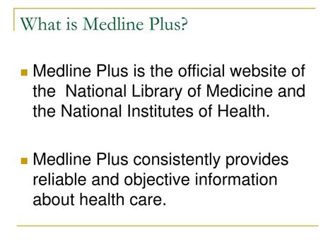 Ppt Health Online At Medline Plus Powerpoint Presentation Free