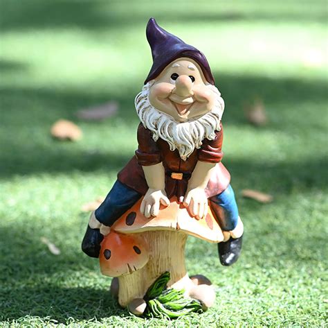 Funny Gnome Statue Naughty Dwarf Statue Gardening Gnome Etsy