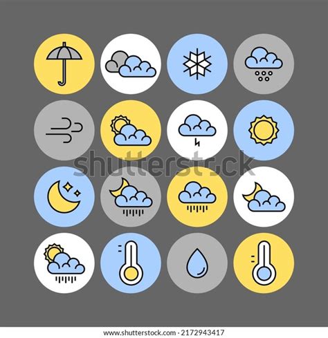 Weather Flat Vector Icons Set Weather Stock Vector Royalty Free