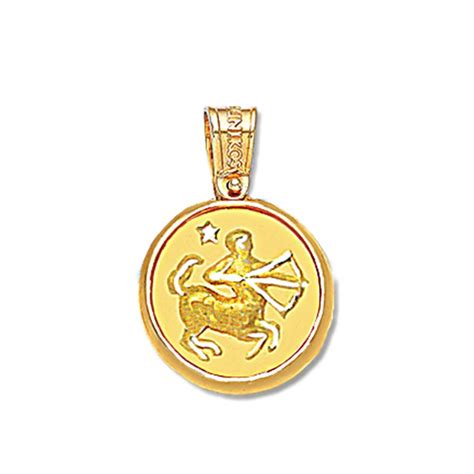 12 zodiac sign constellations pendant necklace women gold jewelry birthday gift. Zodiac Sign Round Charm Pendant - 14K Solid Yellow Gold ...