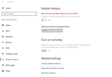 Mobile Hotspot Not Working In Windows