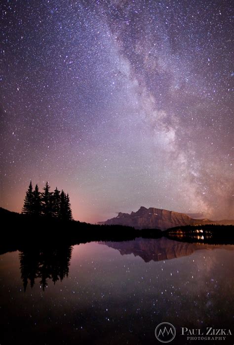 Milky Way Over Rundle Taken At A Very Still Two Jack Lake Banff