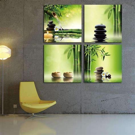 Zen Perfect Bamboo Green Wall Art Canvas Green Wall Art Zen Wall Art
