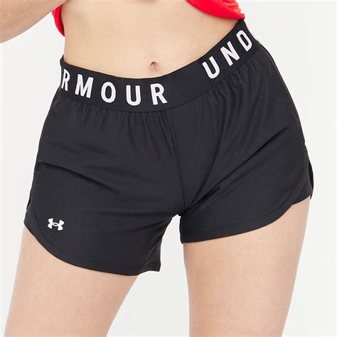 Under Armour Womens Play Up 5inch Shorts Black Black White Womens