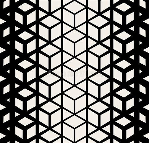 Vector Seamless Black And White Triangle Rhombus Cube Halftone Pattern