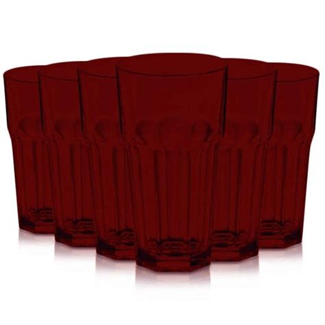 tabletop king 16 ounce cooler glasses libbey gibraltar full accent red set of 6