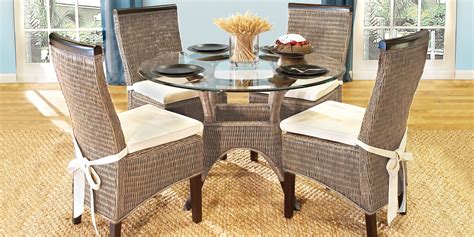 Abaco Rattan 5 Pc Round Dining Room Rooms To Go