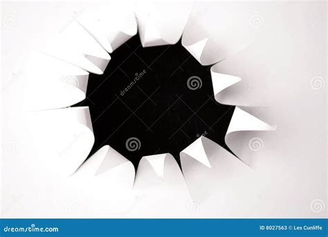Hole In Paper Stock Image Image Of Abstract Black Background 8027563