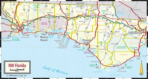 Florida Panhandle Map With Cities Printable Maps