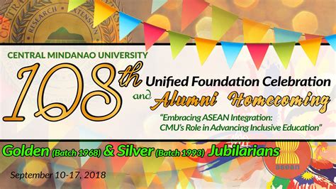 Schedule For 108th Unified Foundation Celebration And Alumni Homecoming