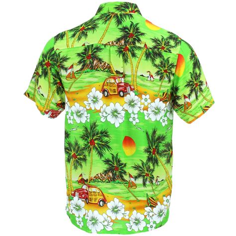 Hawaiian Shirt Mens Short Sleeve Camper Van Party Aloha Beach Stag Ebay