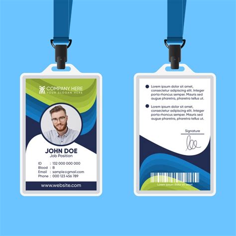 Freepik Abstract Id Card On Blue Background Free Vector Ai Eps