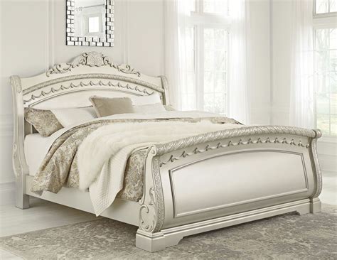 Cassimore North Shore Pearl Silver Cal King Sleigh Bed From Ashley