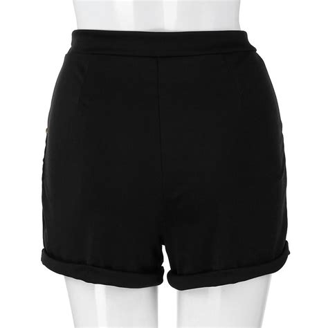 Buy Women Casual Plus Size Zipper Elastic Band Hot Pants Lady Summer Shorts Trouser At