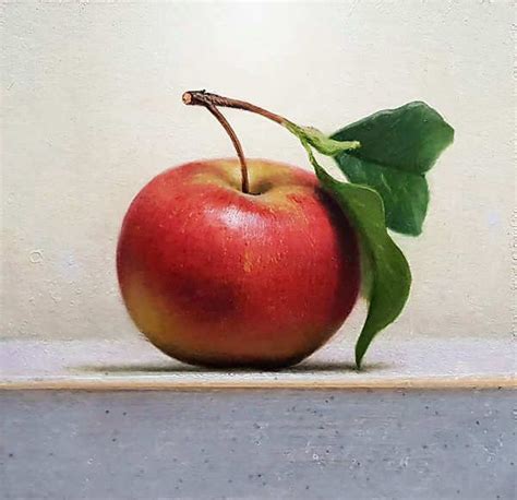 Painting Stilleven Met Appel Stilleven Appel Schilderij Fruit