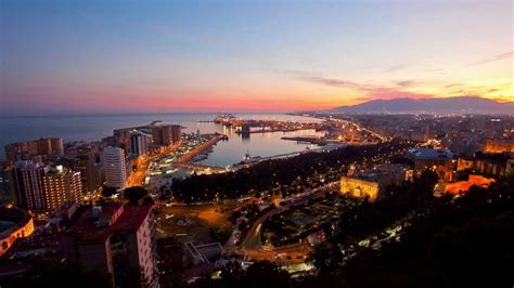 Spain Time Lapse Sunset Over Mediterranean Malaga