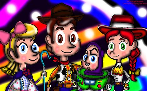 Woody Bo Peep Buzz Lightyear And Jessie By Magicalhyena Fanart On