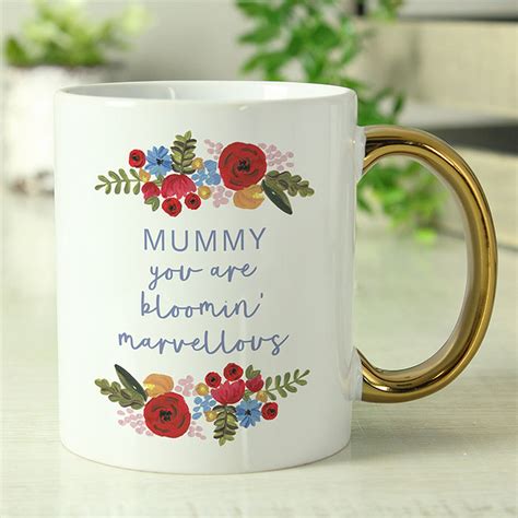 Personalised Bloomin Marvellous Gold Handled Mug Gettingpersonal
