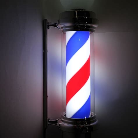 Zimtown Barber Shop Pole Sign Vintage Hair Shave 35 Red White Blue Rotating Light Strip
