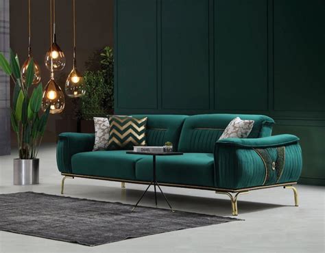 Casa Padrino Luxury Living Room Sofa With Adjustable Backrest Green