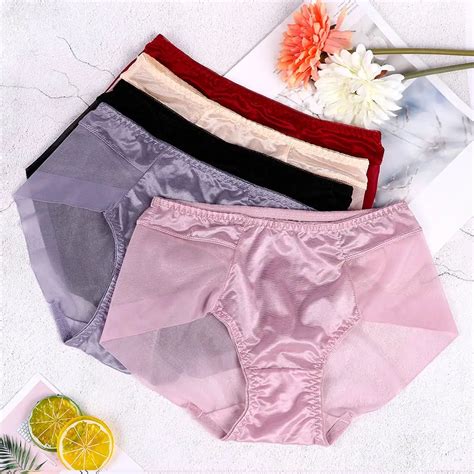 Women Sexy Low Rise Lace Panties Seamless Underwear Briefs Nylon Silk