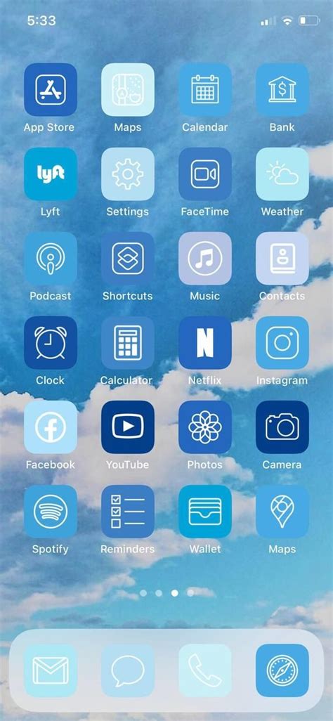 Get custom app icons & themes for your home screen! Shades of Blue | 48 App Pack | Aesthetic iPhone ios14 App ...