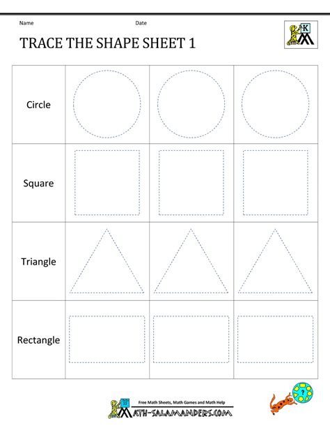 Shape Tracing Worksheets Free Printable