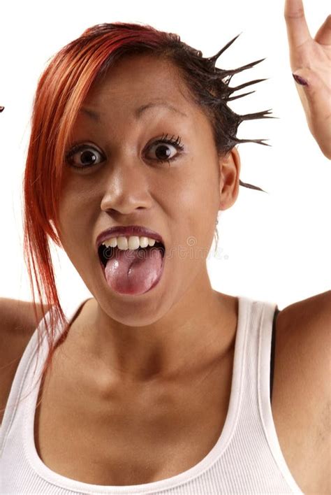 Woman Shows Tongue Stock Images Image 6335804