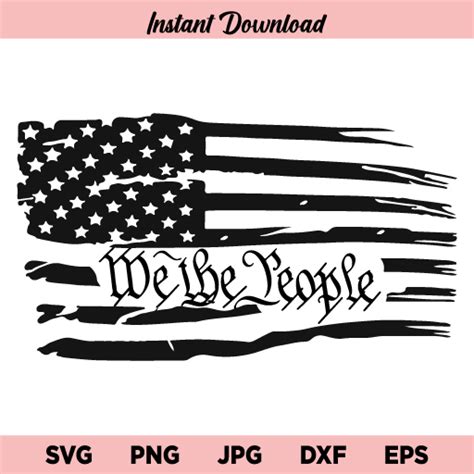 Silhouette Svg We The People Svg We The People American Flag Svg Cricut