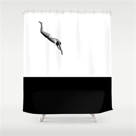 Black And White Modern Shower Curtain With Hooksfunny Bathroom Shower