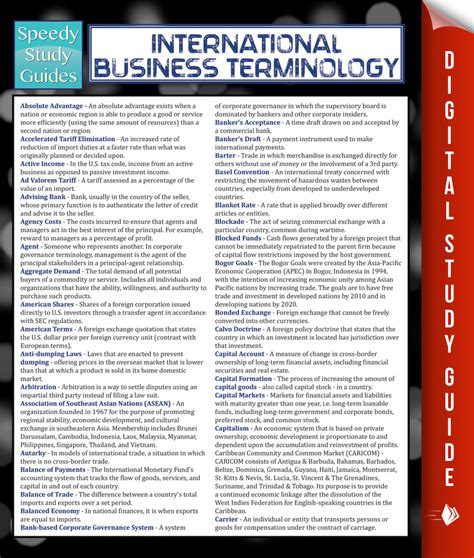 International Business Terminology Speedy Study Guide By Speedy