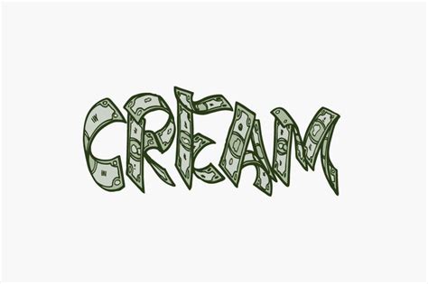 The Word Cream Written In Dollar Bills