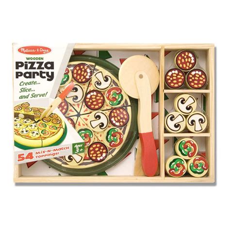 Melissa And Doug Pizza Party 54 Piece Pretend Food Play Set Foods