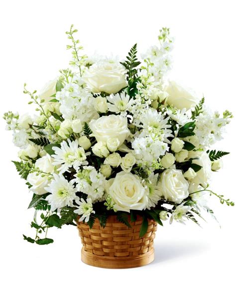 They tend to include blooms in neutral colours, like classic white roses and white lilies, paired with rich foliage. Order Sympathy Basket | Same Day Delivery | Today Flower ...