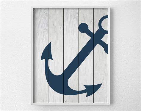 Anchor Decor Nautical Bathroom Rustic Nautical Print