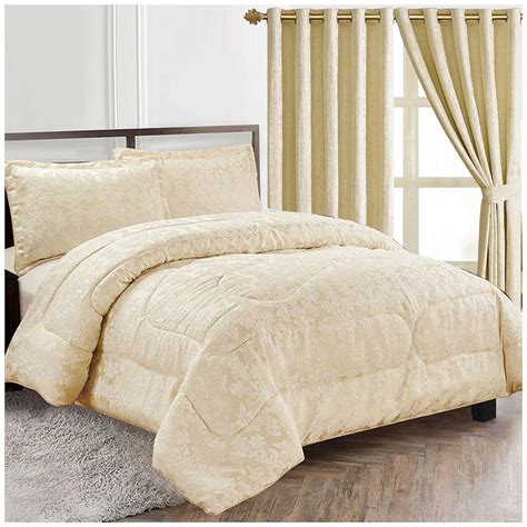 Luxurious Cream Pcs Quilted Jacquard Bedspread Super King Size Ebay