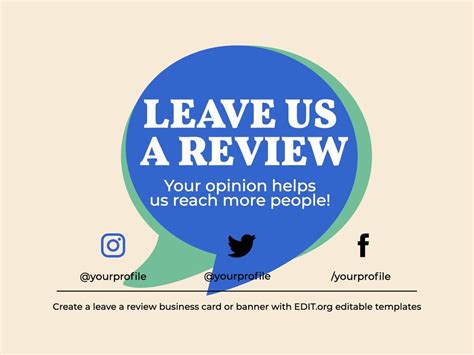 Leave Us A Review Template Art