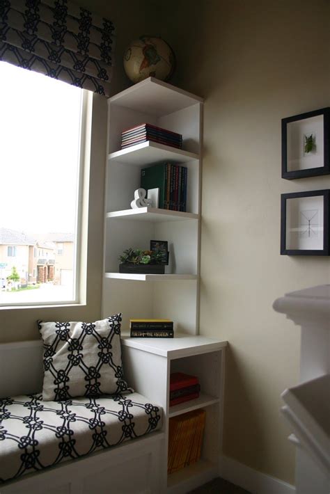 26 decorative corner shelves that will save space with style. cool corner shelf - built into window seat | Things for ...