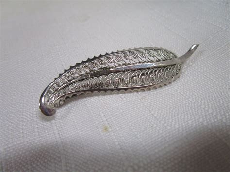 Vintage Alice Caviness Sterling Silver Germany Leaf Jewelry Brooch