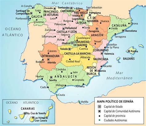 Para Ud1 Mapa De España Provincias España Comunidades Autonomas De